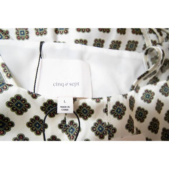 NEW Cinq à Sept 100% Silk Geneva Empire-waist Mini Dress, Ivory,  L - Picture 10 of 15